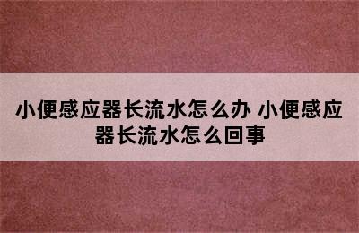 小便感应器长流水怎么办 小便感应器长流水怎么回事